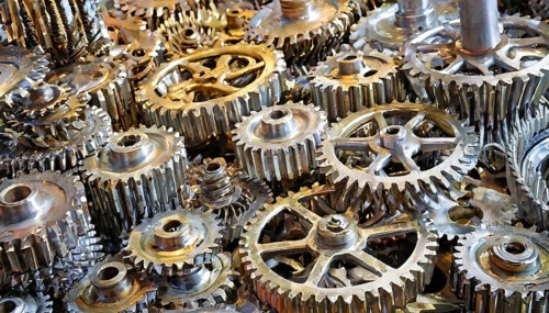 Metal, material, components, gear wheels made of stainless steel
