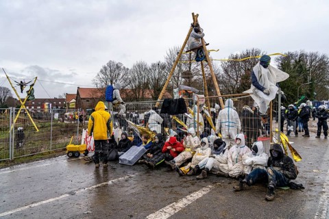 Beginning of the eviction of the Lützerath hamlet, camp of climate activists and squatters, at the