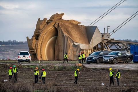 Start of the eviction of the hamlet Lützerath at the lignite mine Garzweiler 2, preparation for the