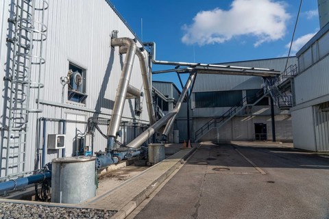 Digester, pipelines of the biogas plant of the company Reterra, biogas is produced in a digester