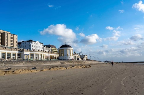Skyline of the North Sea island of Borkum, East Frisia, Lower Saxony, Germany, Europe