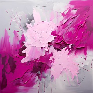 AI generated abstract art showcasing a dynamic splash of magenta colors in square format
