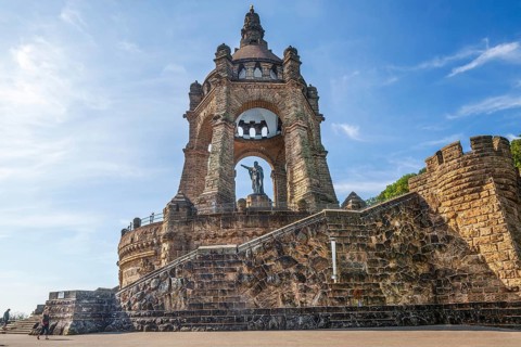 Kaiser Wilhelm Monument, Porta Westfalica, Weser Valley, Weserbergland, North Rhine-Westphalia,