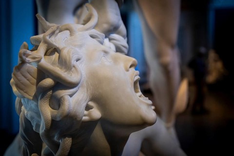 Medusa being beheaded by Perseus, Head of Medusa, Laurent Marqueste, French sculptor, Ny Carlsberg