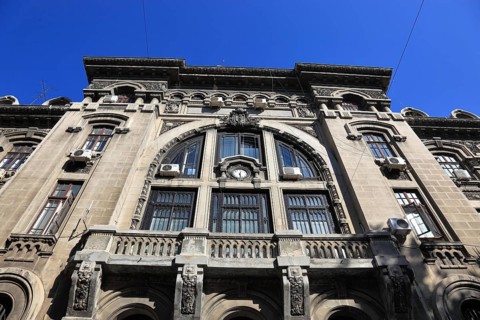 In the centre, office building, historic post office and police building, Bucharest, Romania,