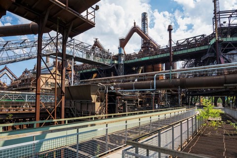 Former steelworks, Völklingen Ironworks, UNESCO World Heritage Site, Völklingen, Saarland, Germany,