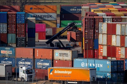 Container Handling Centre, Gateway West Terminal, Logport 2, in Duisburg on the Rhine, North