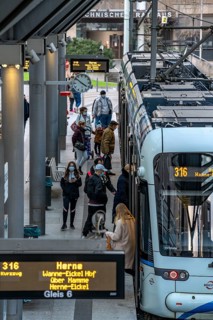 Tram stop Rathaus, line 316, Bochum, North Rhine-Westphalia, Germany, Europe