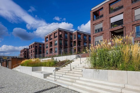 New development area Hafen City, on the site of the old neustädter Elbhafen harbour, Wohnungsbau