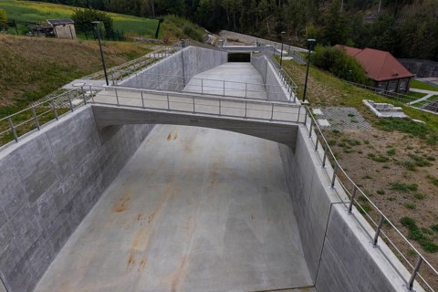 After the flood of 2002, the Malter dam was upgraded with a new emergency spillway, Malter, Saxony,