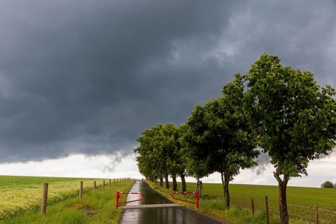 Heavy rain showers and thunderstorms over Possendorf in the Eastern Ore Mountains, Possendorf,