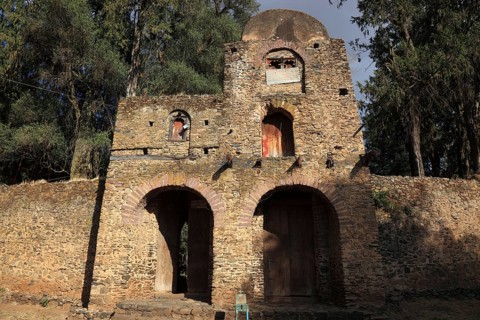 Amhara region, Gondar, Gonder, part of the old church, Debre Berhan Selassie, UNESCO, world,