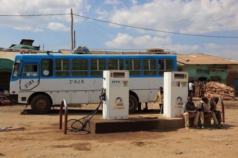 In the highlands of Abyssinia, in the Semien Mountains, Semien Mountains, village of Debark, petrol