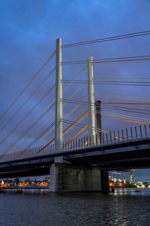 New construction of the motorway bridge Neuenkamp of the A40, over the Rhine near Duisburg,