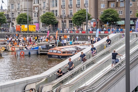 New bicycle car park at Amsterdam Central Station, Stationsplein, space for around 7000 bicycles,