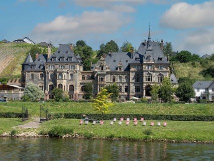 Lieser Castle built in 1885 in Bernkastel-Kues, Lieser, Moselle, Rhineland-Palatinate, Germany,