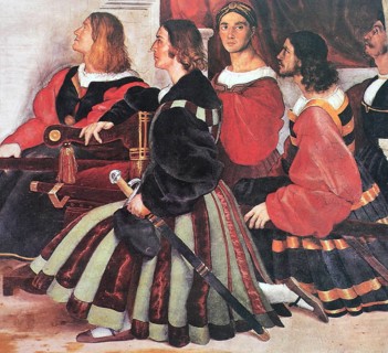 The Mass of Bolsena (detail), 1512, Painting by Raphael, Historic, digitally restored reproduction