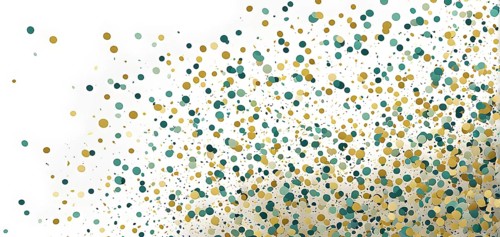 Abstract New Years Eve confetti explosion, with minimalist colored squares and circles falling