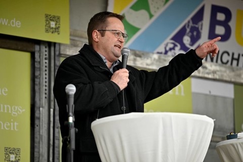 Rally with Jürgen Maurer, Chairman of the Schwäbisch Hall-Hohenlohe-Rems LBV farmers' association,