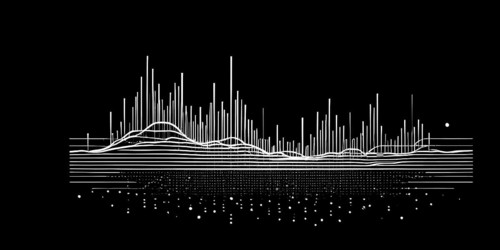 Illustration of abstract audio frequency sound wave lines, AI generated