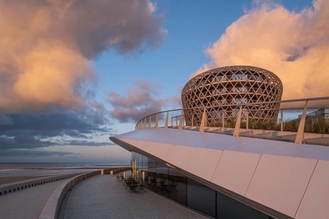 SILT venue housing casino, hotel and restaurant on promenade in seaside resort Middelkerke along
