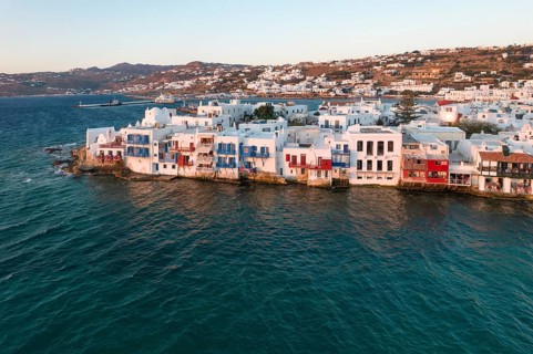 Little Venice, Chora, Mykonos Town, Mykonos, Cyclades Islands, Greece, Europe