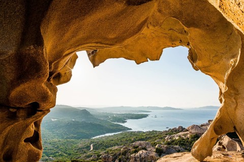 Bizarre granite rocks, Roccia dell Orso, sunset, Capo d'Orso, Palau, Costa Smeralda, Sardinia,