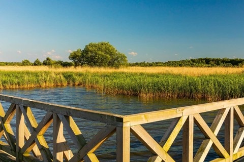 Slowinski National Park is a national park in Pomeranian Voivodeship, northern Poland. A pier at