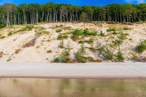 Cliffs of the Wolin National Park. Beach at sunset, close to Miedzyzdroje (Misdroy), a village in