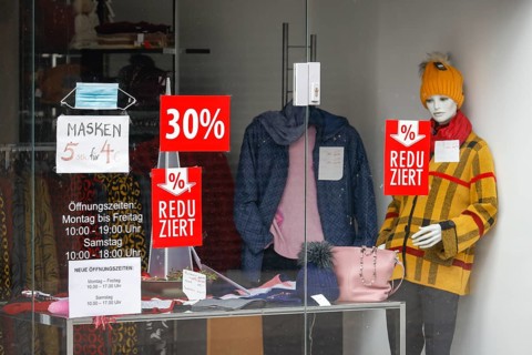 Krefeld, North Rhine-Westphalia, Germany - Krefeld city centre in times of the corona crisis during