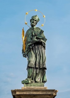 Statue of John of Nepomuk, Charles Bridge, Prague - Praha, Czech Republic, Europe