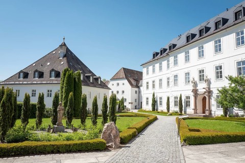 Frauenwörth Monastery, Fraueninsel, Chiemsee, Bavaria, Germany, Europe
