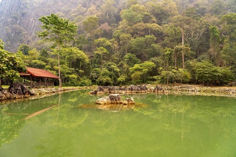 Blue Lagoon 2 swimming area near Vang Vieng, Laos, Asia