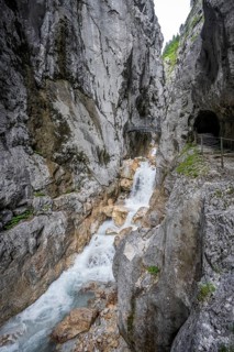 Hammersbach mountain stream in a gorge, Höllentalklamm, Höllental, Bavaria, Germany, Europe