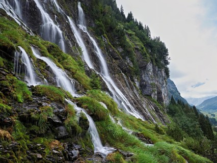Cascades from the Jungibach Falls, Gental, Canton Bern, Switzerland, Europe