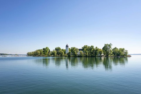 View of the Fraueninsel, Chiemsee, Bavaria, Germany, Europe
