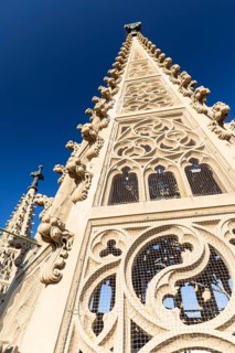 Neo-Gothic tower of St Aegidien Church in Oschatz, Saxony, Germany, Europe