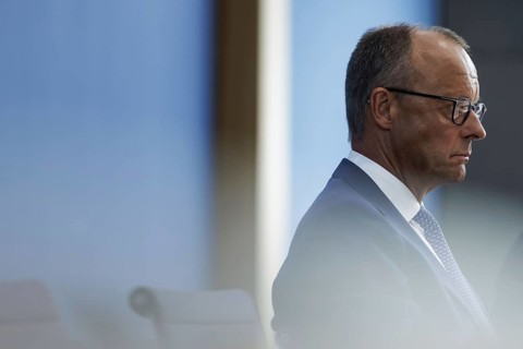 Friedrich Merz, CDU party chairman, at the Federal Press Conference on the consequences of Solingen