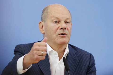 Olaf Scholz (SPD), Federal Chancellor, on his way to the Federal Press Conference, bpk, Federal