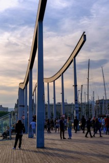 Rambla de Mar at the harbour, Barcelona, Catalonia, Spain, Europe