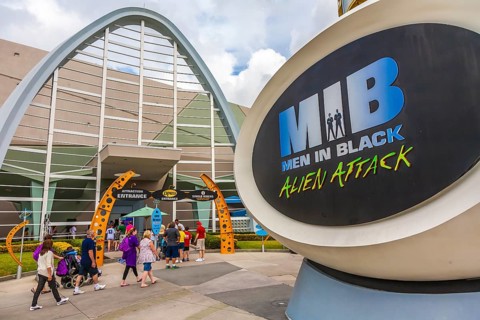 Men In Black Alien Attack attraction at Universal Studios theme park in Orlando, Florida, USA,