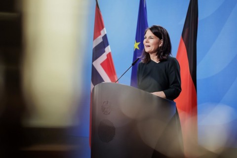 Espen Barth Eide (not pictured), Minister of Foreign Affairs of the Kingdom of Norway, and Annalena