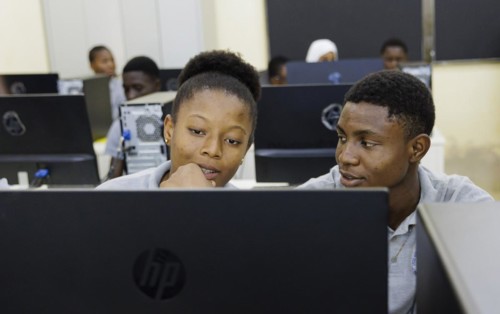 Scientific high school in Burkina Faso in Ouagadougou, 05.03.2024. The school is financed by the
