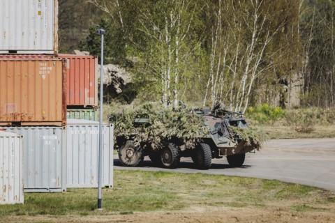 Fuchs armoured transport vehicle, photographed as part of a Bundeswehr exercise with armed forces