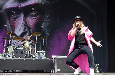 Adenau, Germany, 7 June 2024: Guano Apes with singer Sandra Nasic play at Rock am Ring. The