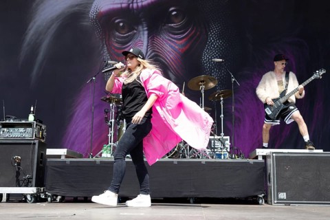 Adenau, Germany, 7 June 2024: Guano Apes with singer Sandra Nasic play at Rock am Ring. The
