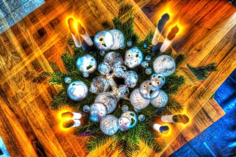 Advent wreath, candles, fir branches, Christmas arrangement, Christmas motif, Christmas, Christmas,