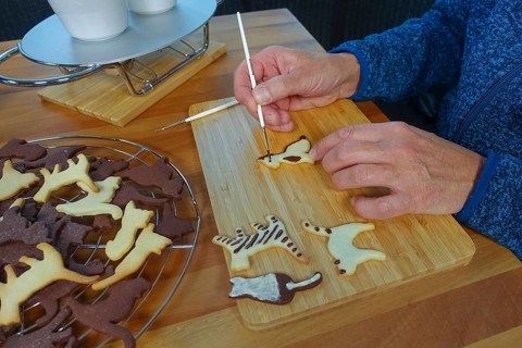 Swabian cuisine, Swabian Christmas biscuits, cookie cutters, shortbread biscuits painted with