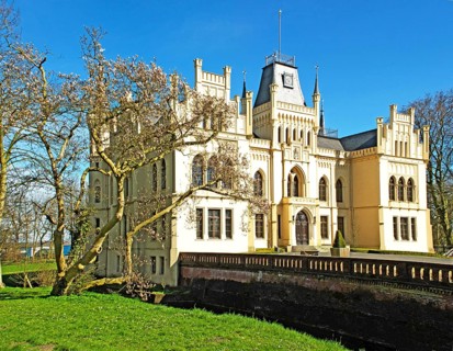 Evenburg Castle, moated castle, Leer, East Frisia, Lower Saxony, Germany, Europe