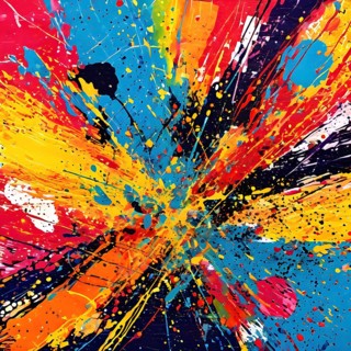 Pop art styled music album illustration featuring abstract crayon patterns and erratic lines in